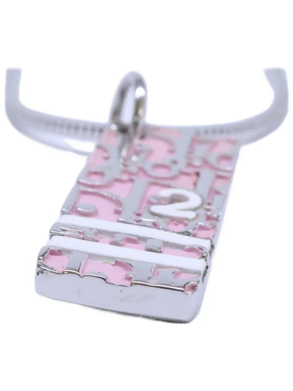 Dior Trotter Plate Necklace Pink